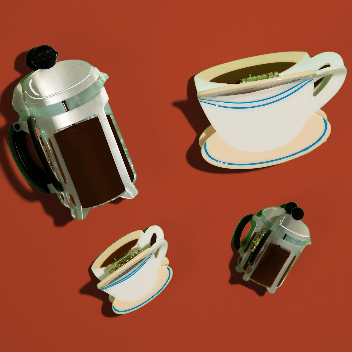 Large Diner Coffee Hair Claw Clip
