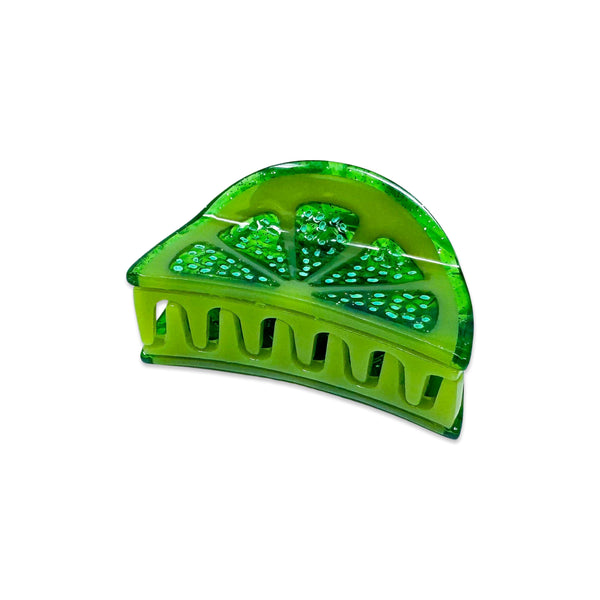 luijewelry vance clip small Green Mini Lime Slice Hair Claw Clip