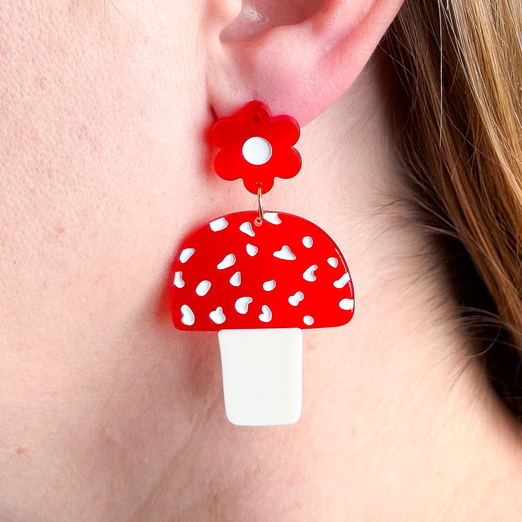 Mushrooms and Flowers Earrings Jewelry Jenny Lemons