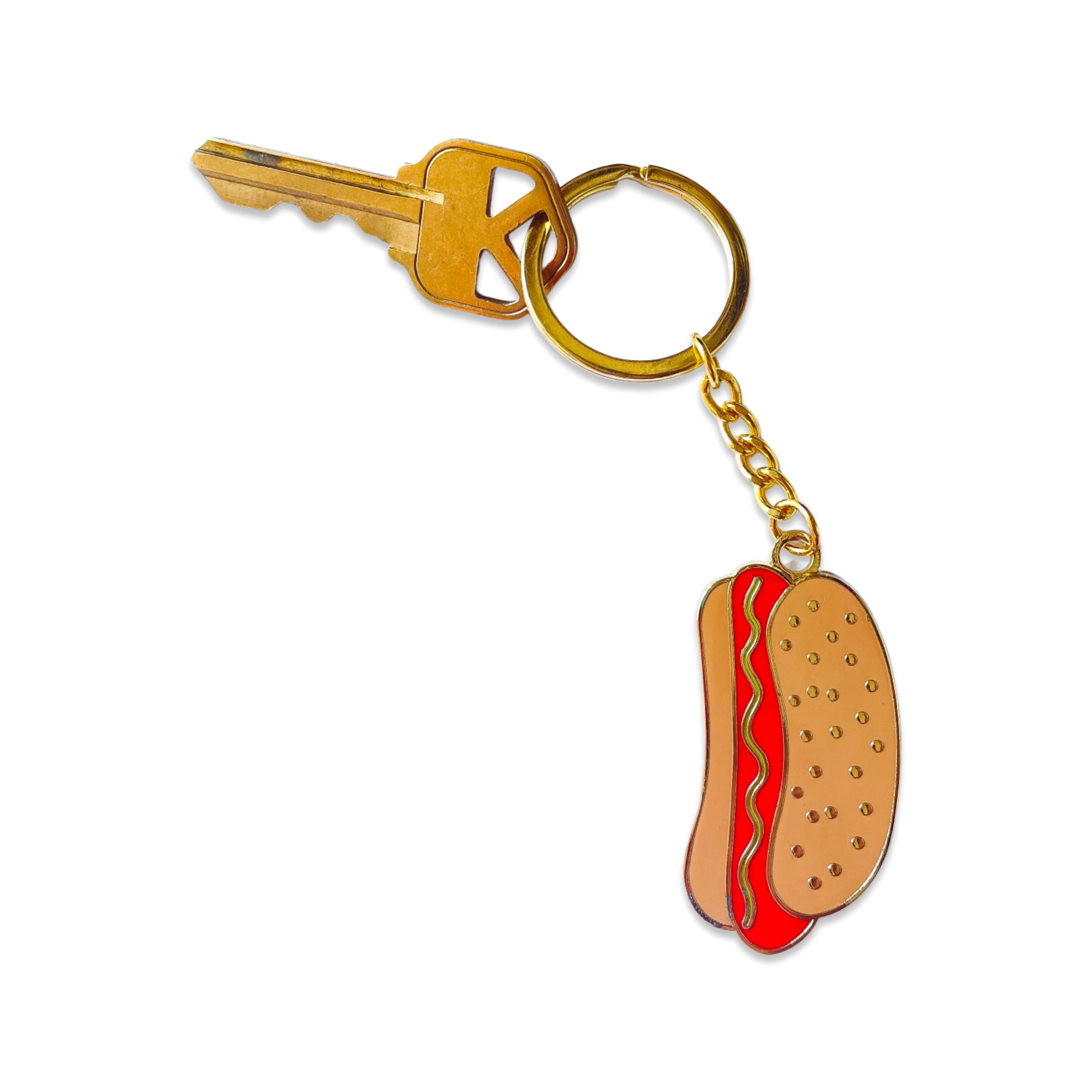 Realistic hot dog on a keychain - a keychain with food - gift idea