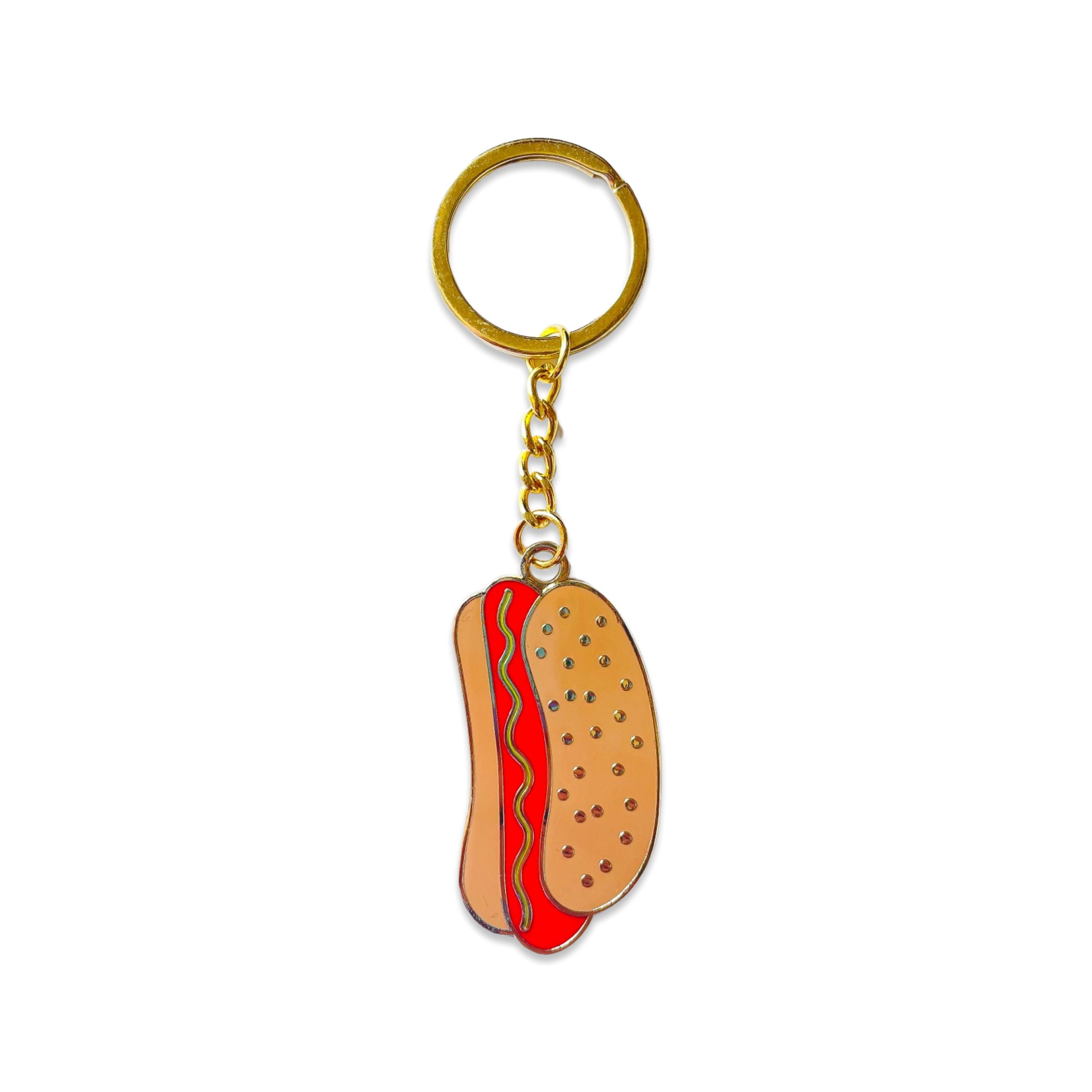 Realistic hot dog on a keychain - a keychain with food - gift idea