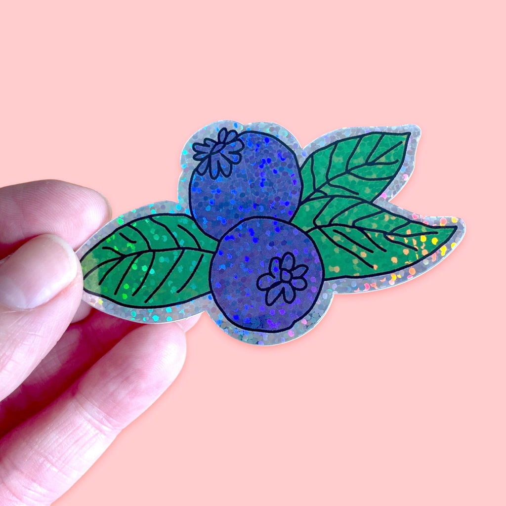 Glitter Blueberries Sticker Stationary/Stickers/Cards Jenny Lemons 