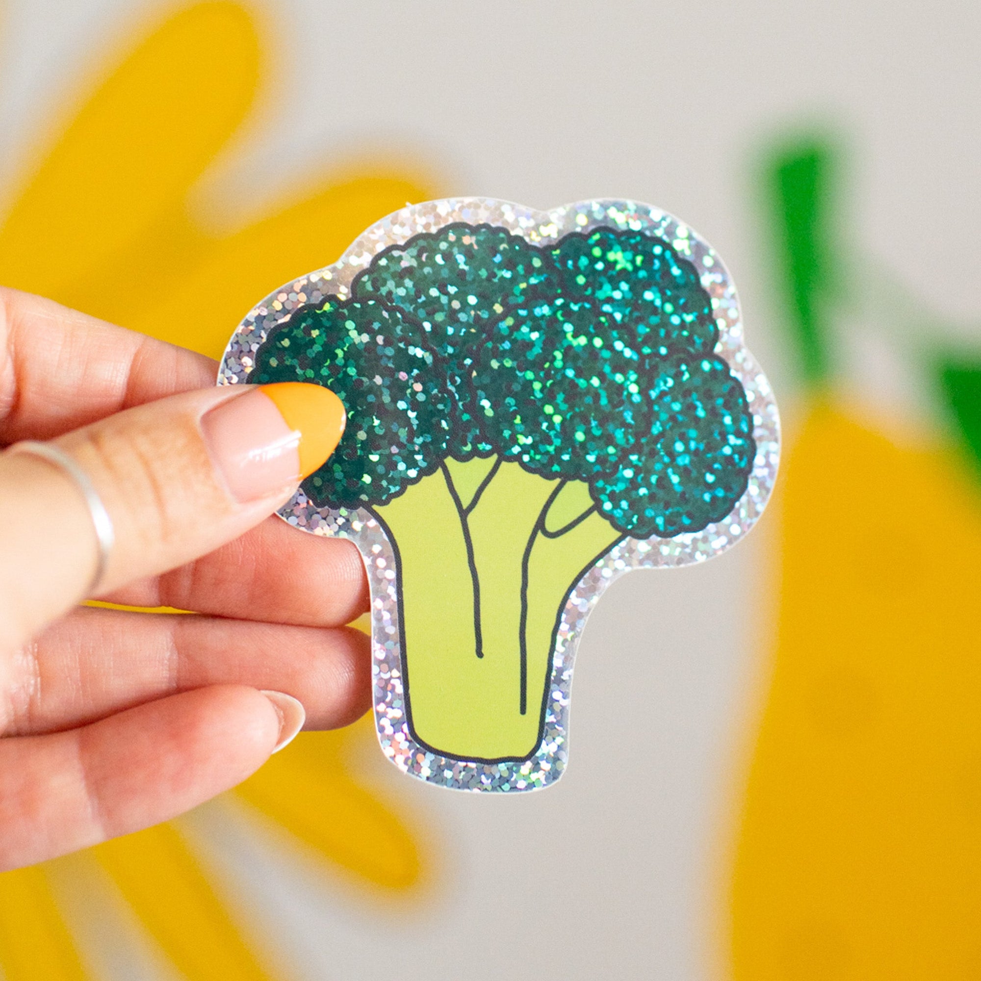 Glitter Broccoli Sticker Stationary/Stickers/Cards Jenny Lemons