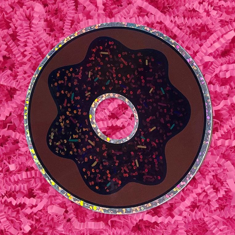Glitter Chocolate Sprinkle Donut Sticker Stationary/Stickers/Cards Jenny Lemons 