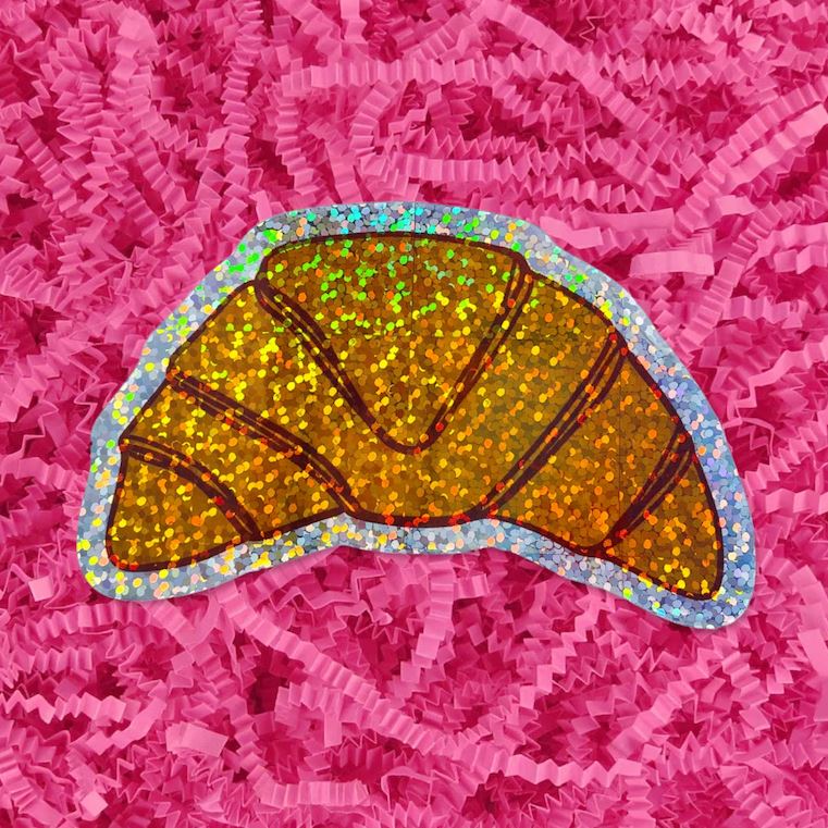 Glitter Croissant Sticker Stationary/Stickers/Cards Jenny Lemons