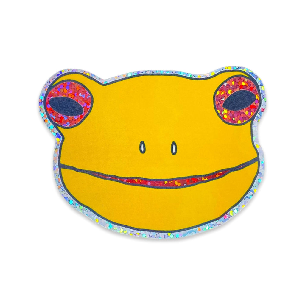 Glitter Golden Froggy Face Sticker Stationary/Stickers/Cards Jenny Lemons 