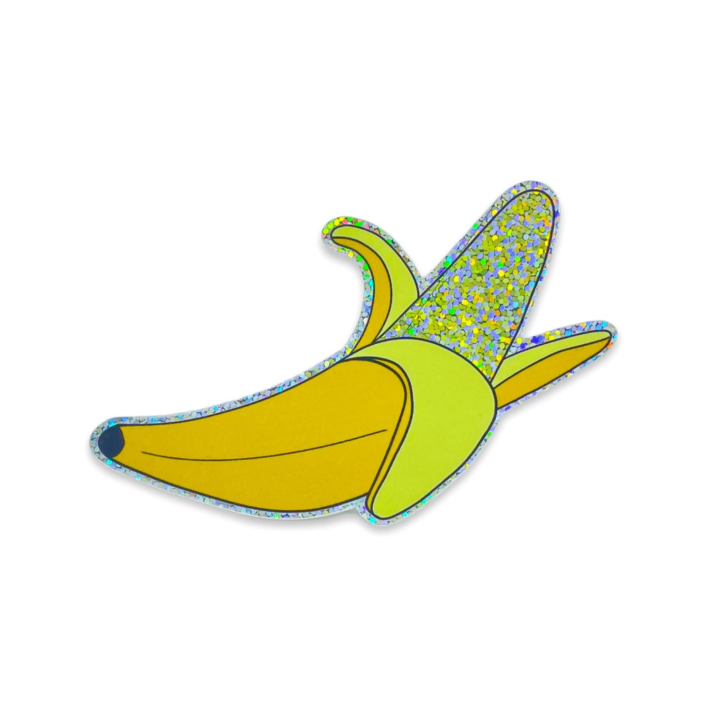 Glitter Peeled Banana Sticker Stationary/Stickers/Cards Jenny Lemons 