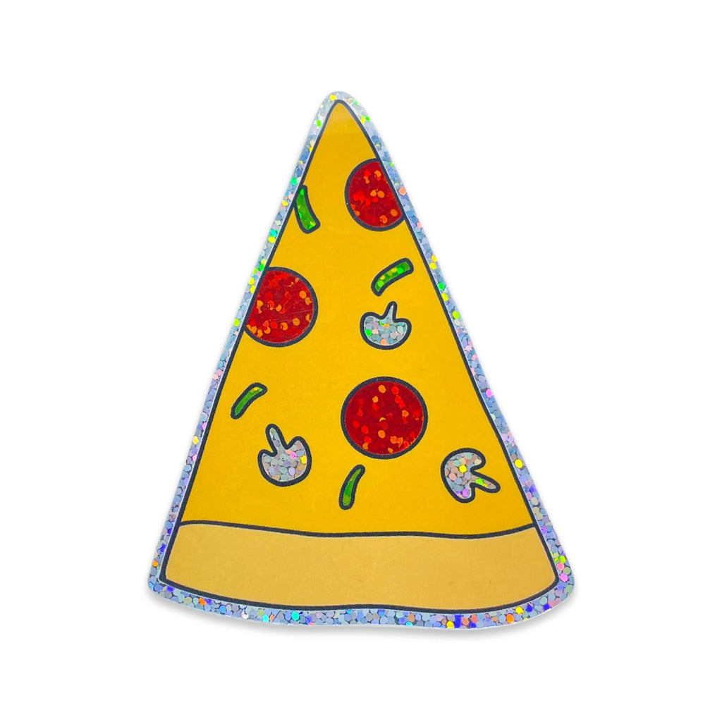 Glitter Pizza Slice Sticker Stationary/Stickers/Cards Jenny Lemons 