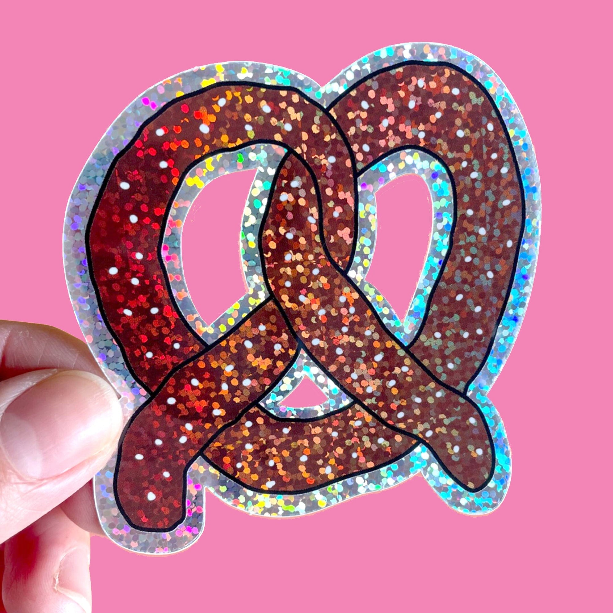 Glitter Pretzel Sticker Stationary/Stickers/Cards Jenny Lemons
