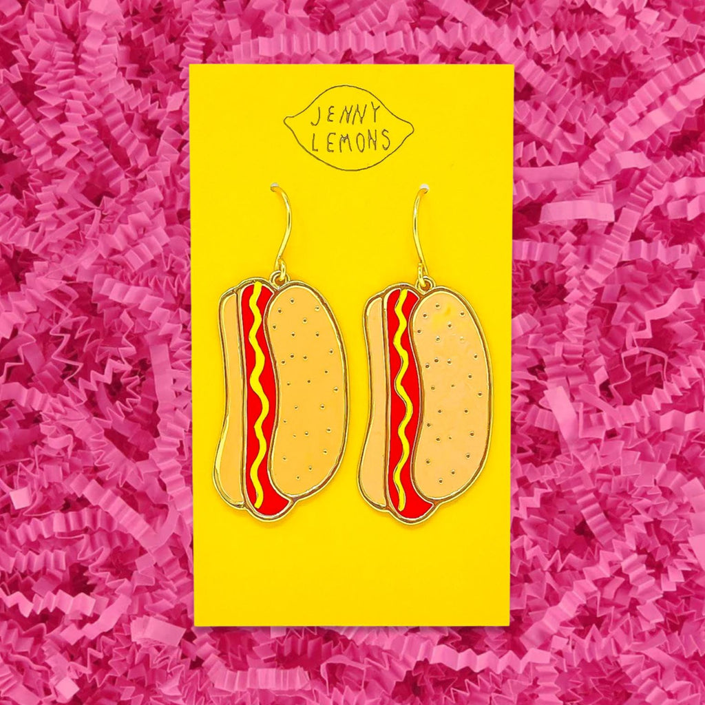 Hot Dog Charm Earrings Jewelry Jenny Lemons 