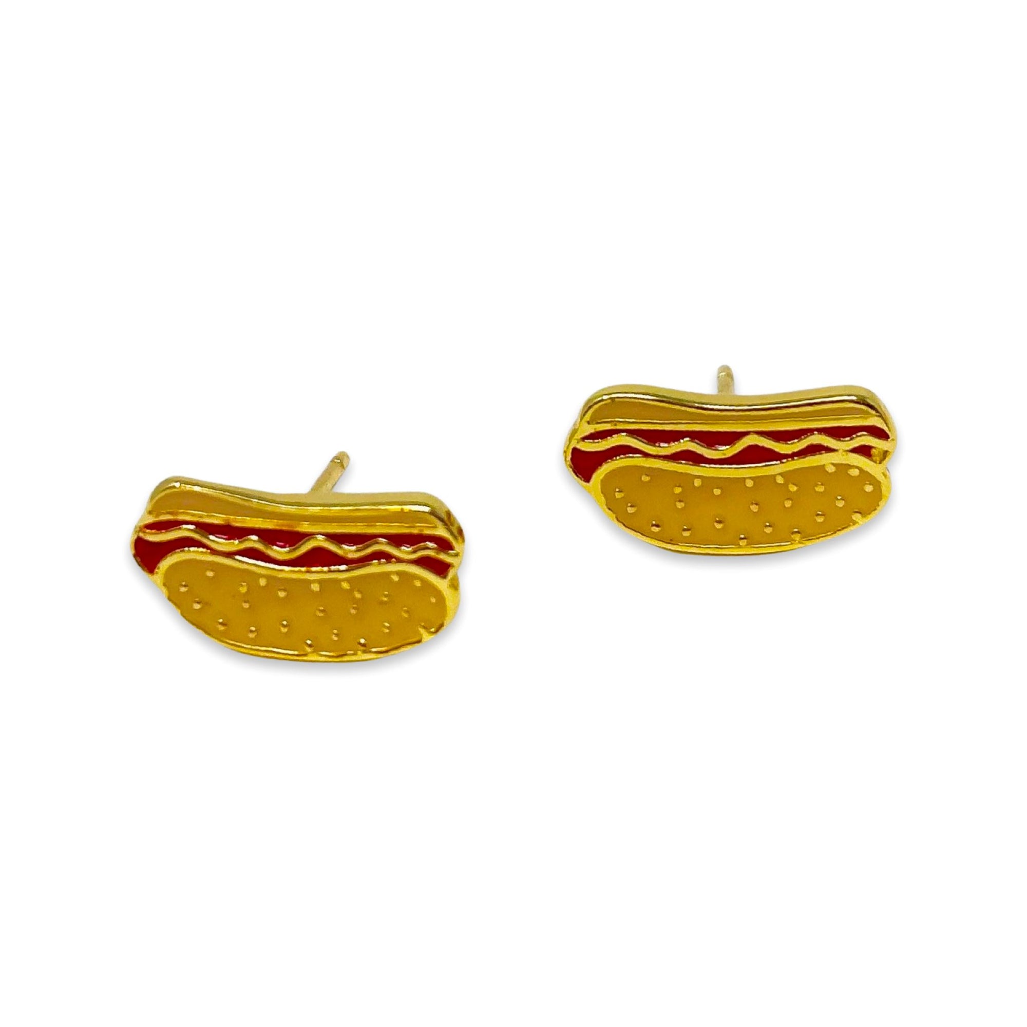 Hot Dog Enamel Earrings Jewelry Jenny Lemons 