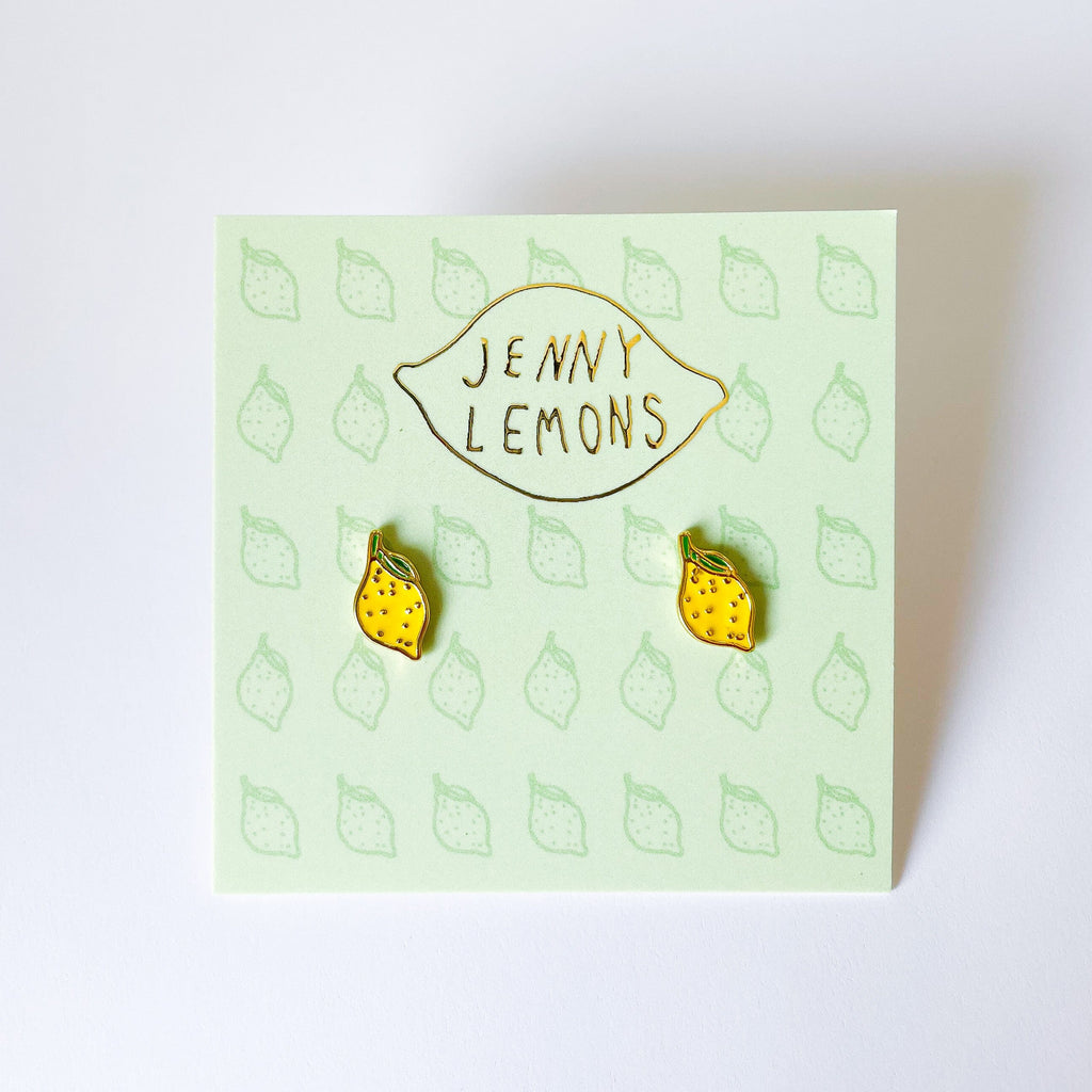 Lemon Enamel Earrings Jewelry Jenny Lemons 
