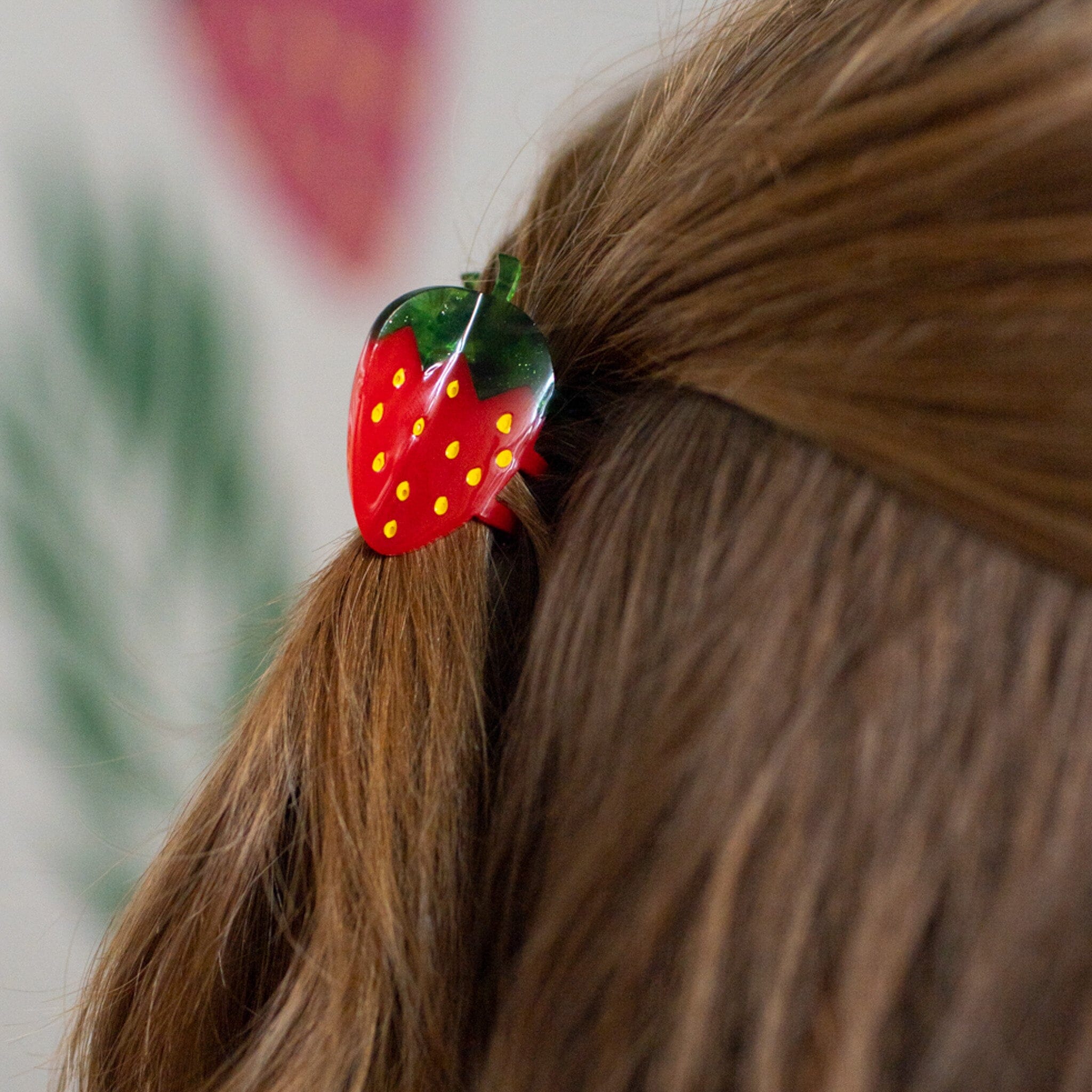 Strawberry Fabric Covered Snap Clips — The Horseshoe Crab
