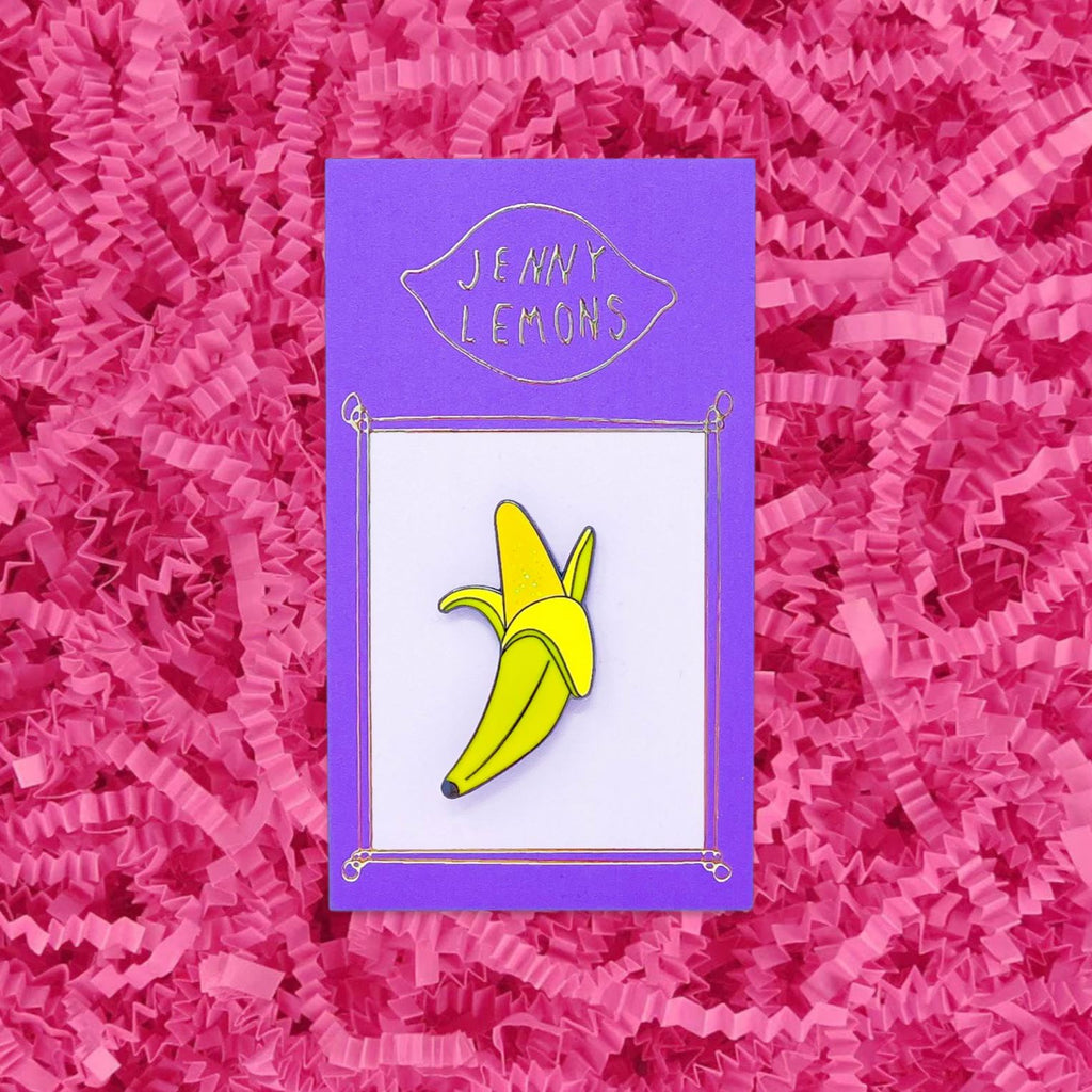 Peeled Banana Enamel Pin Accessories Jenny Lemons 