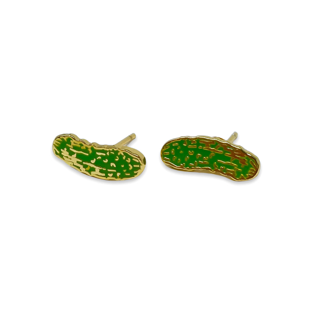 Pickle Enamel Earrings Jewelry Jenny Lemons 