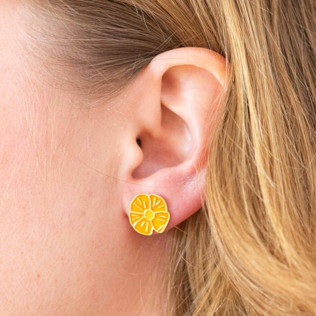Poppy Enamel Earrings Jewelry Jenny Lemons 
