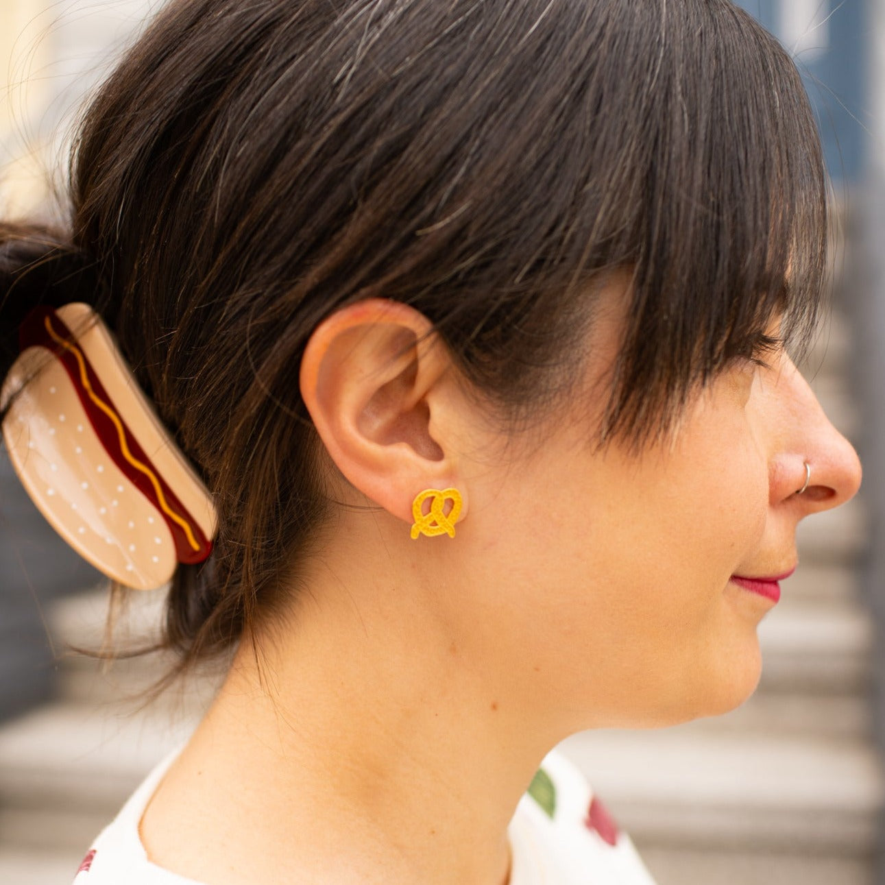 Pretzel Enamel Earrings Jewelry Jenny Lemons 