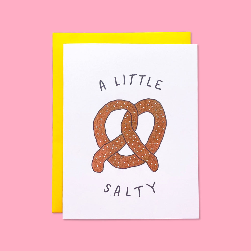 Salty Pretzel Risograph Card Stationery/Stickers/Cards Jenny Lemons 