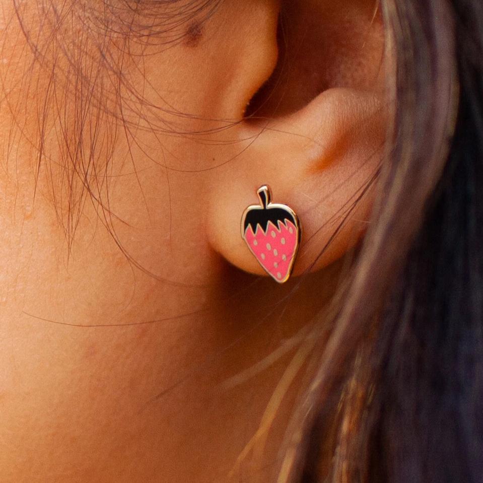 Strawberry Enamel Earring Earrings Jenny Lemons 