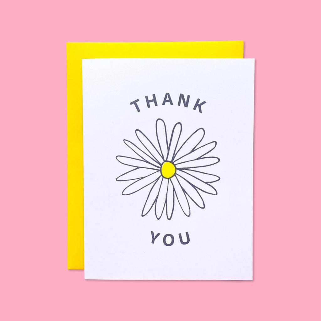 Thank You Daisy Risograph Card Stationery/Stickers/Cards Jenny Lemons 