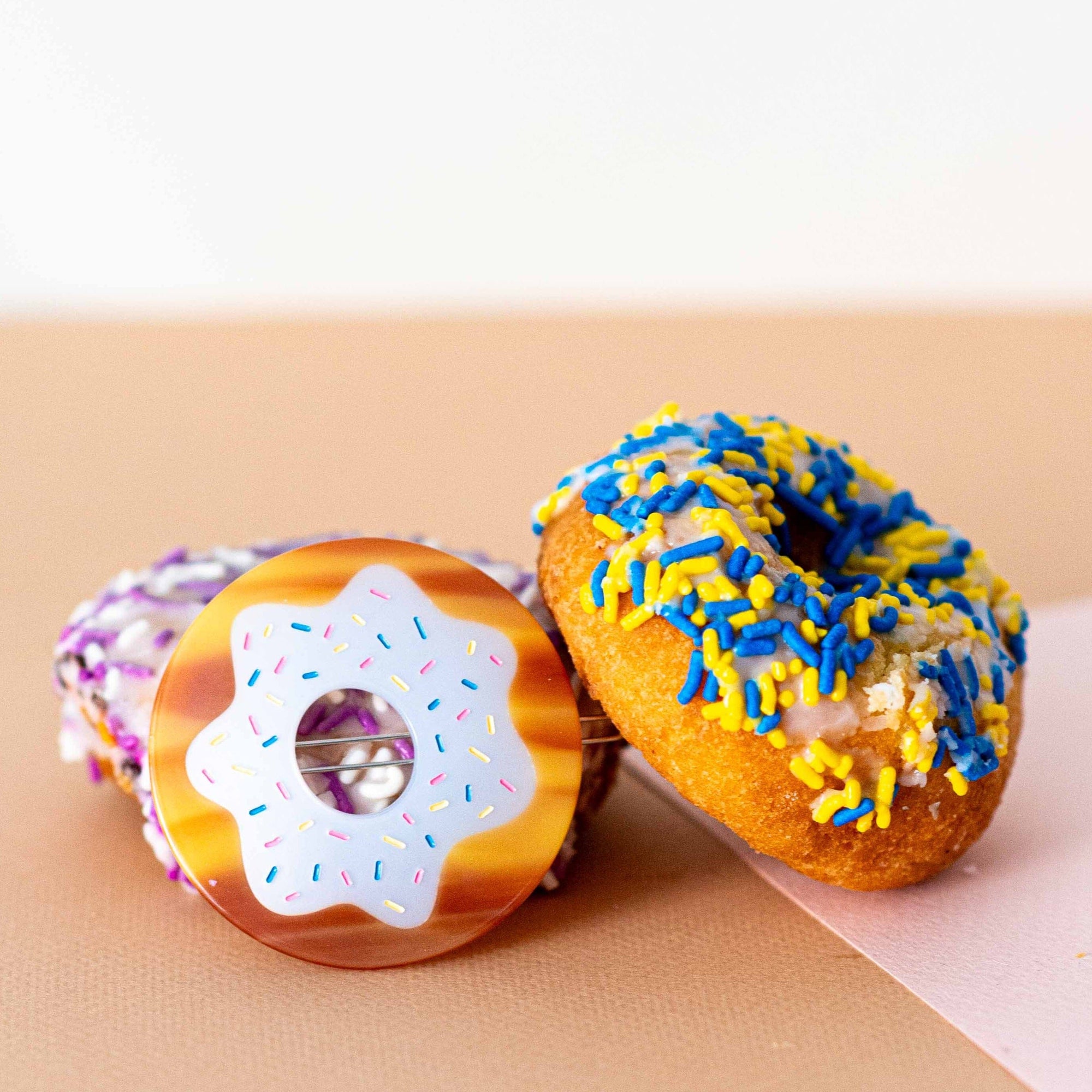 Vanilla Sprinkle Donut Barrette Accessories Jenny Lemons 