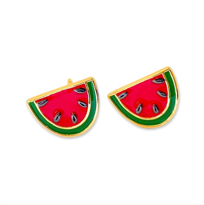 Watermelon Enamel Earrings Jewelry Jenny Lemons