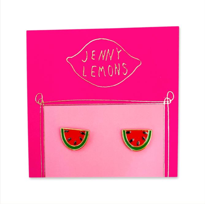 Watermelon Enamel Earrings Jewelry Jenny Lemons 